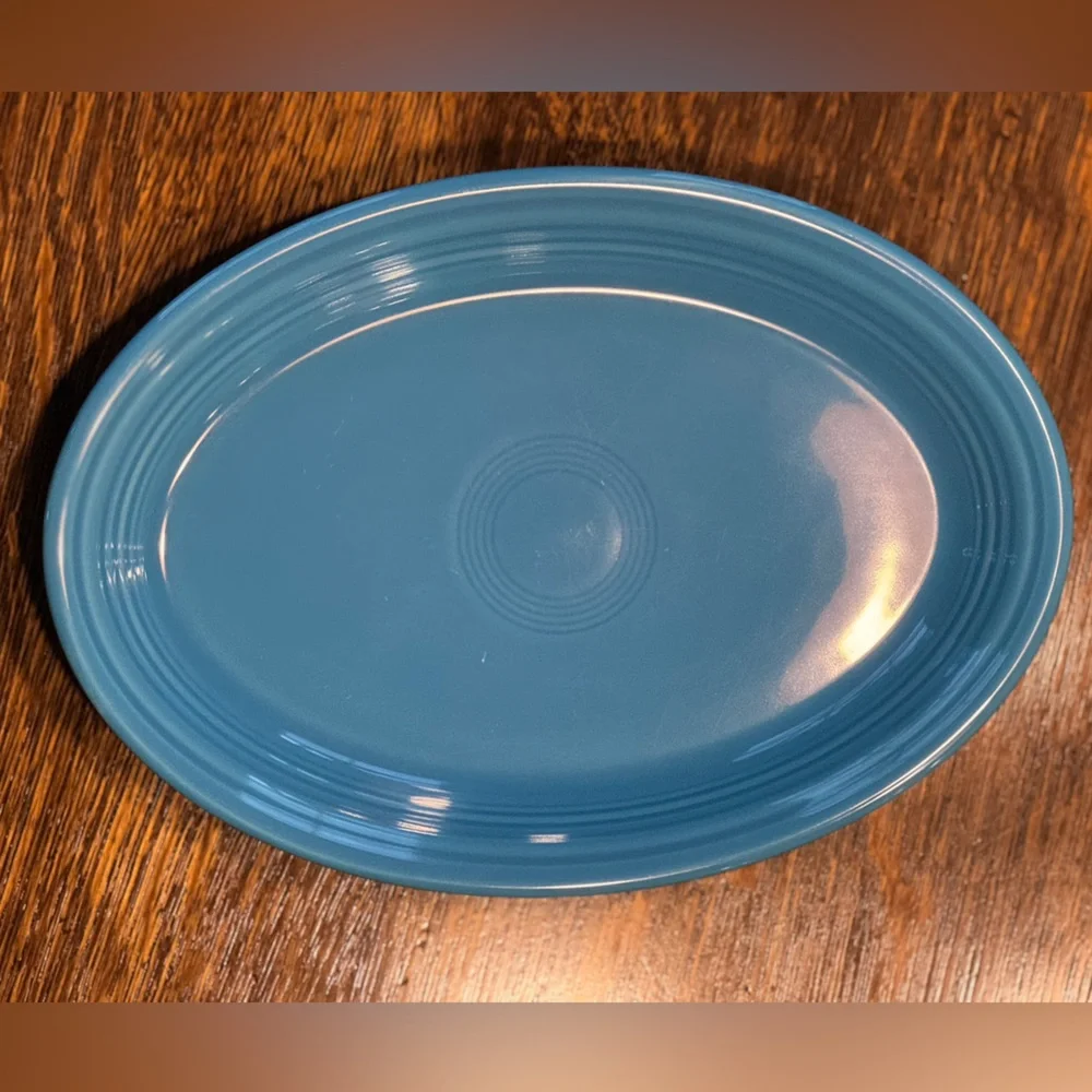Vintage Fiestaware, Oval (Retired Color, Peacock, REPLACEMENT Platter). GMC